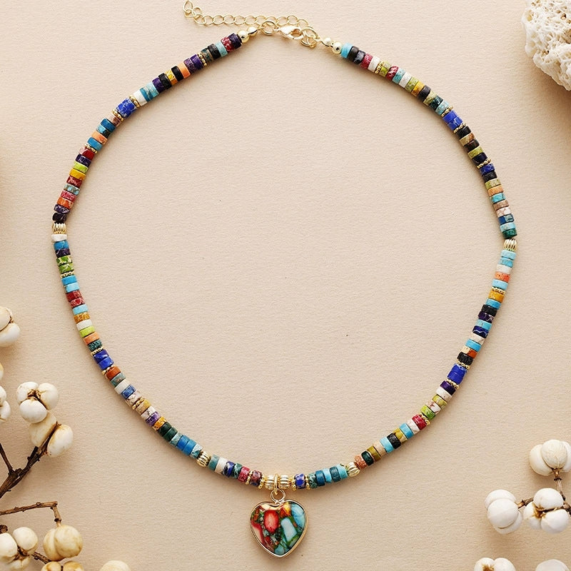 Naszyjnik Bonne Énergie z wielobarwnym jaspisem