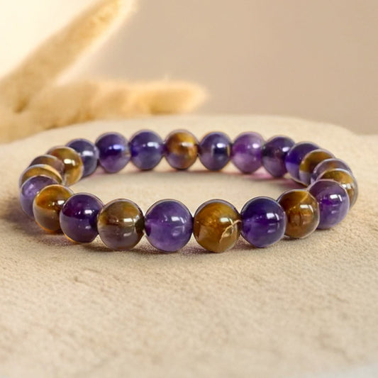 Bransoletka Délivrance z ametystu i tygrysiego oka