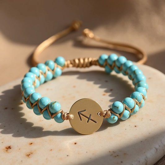 Bransoletka pleciona 12 konstelacji z naturalnymi kamieniami