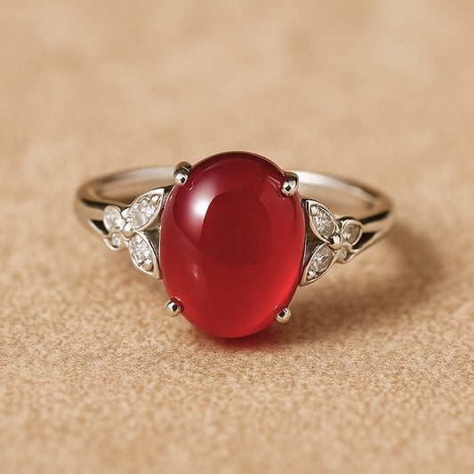 Pierścionek regulowany Abondance z granatu