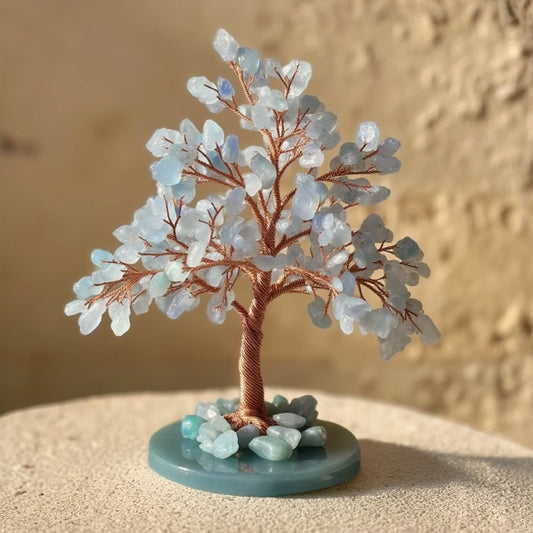 Drzewo Chance w kolorze akwamarynowym